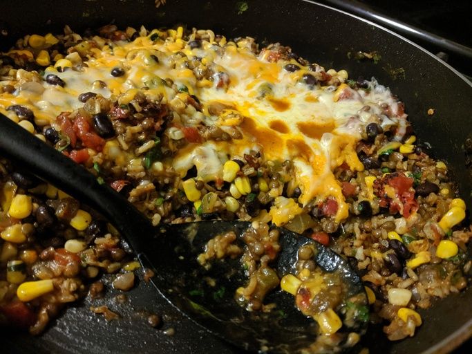 Image of Cheesy Mexican Lentils, Black Beans and Rice