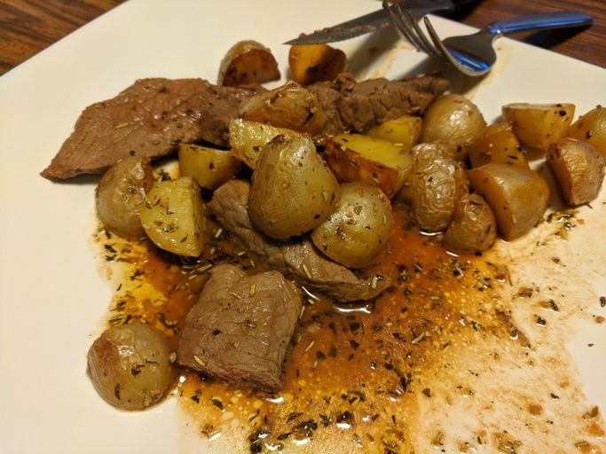 Image of Garlic Butter Steak and Potatoes Skillet
